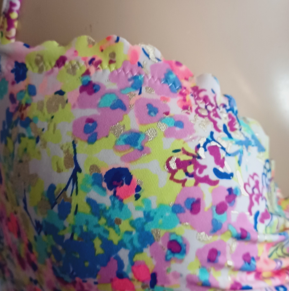 Victoria's Secret NWOT 2pc abstract Floral Bikini top Ana d bottom Never Used - Picture 11 of 12